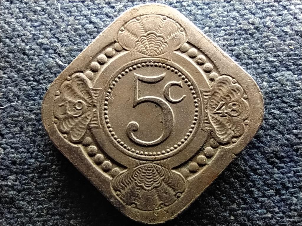 Holland Antill&aacute;k I. Vilma (1890-1948) 5 cent