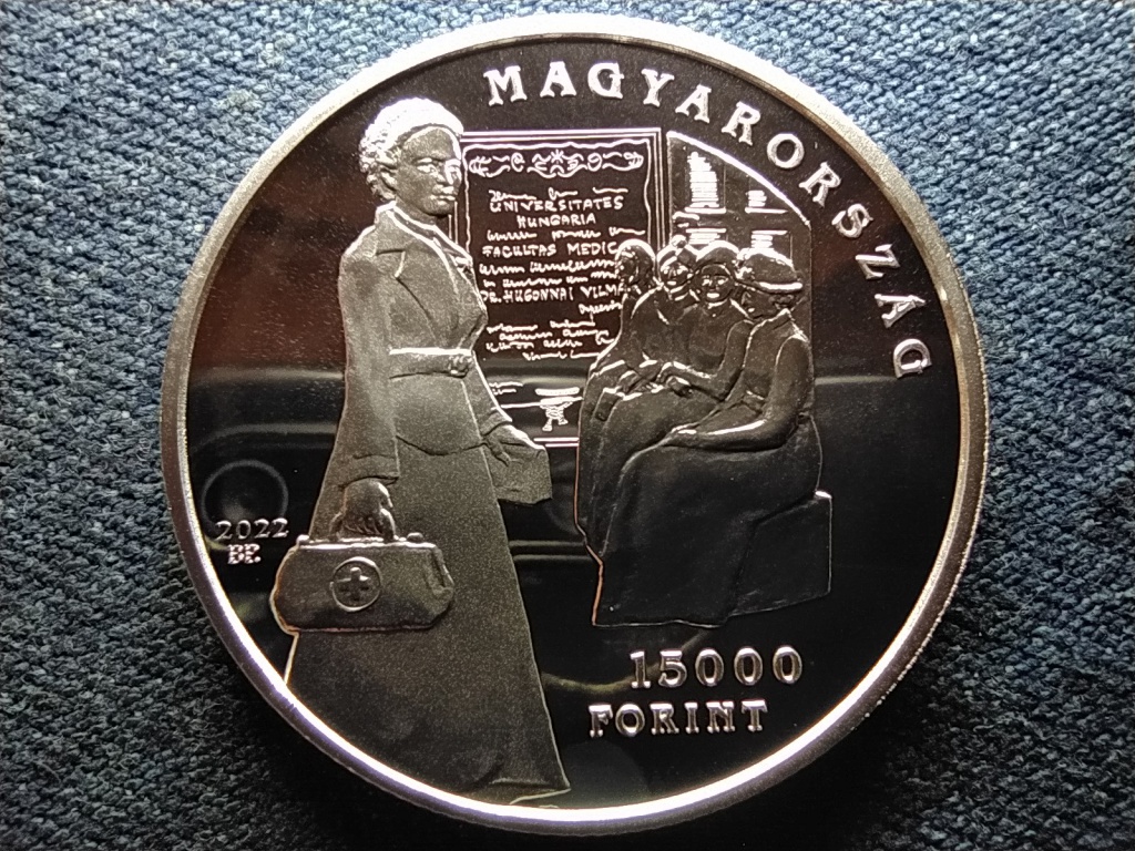 Hugonnai Vilma az első magyar orvosnő .925 ez&uuml;st 15000 Forint