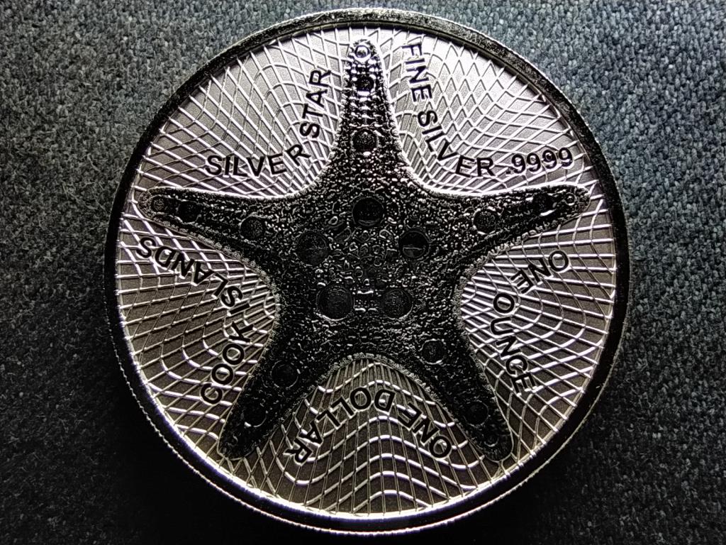 Cook-szigetek II. Erzs&eacute;bet (1952-1959) Ez&uuml;st csillag .999 Ez&uuml;st 1 Doll&aacute;r