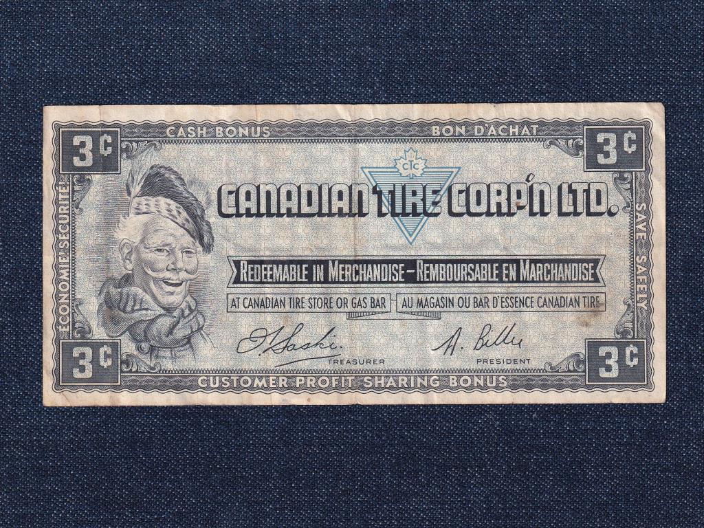 Kanada Kanadai Gumi zseton 3 Cent bankjegy