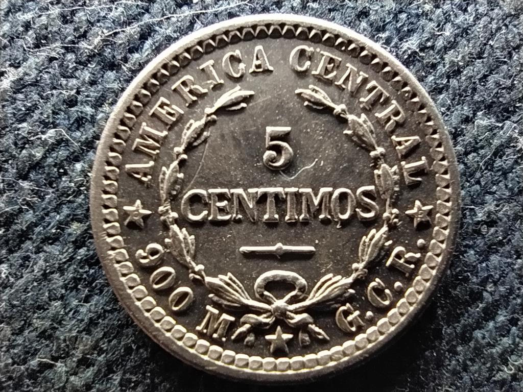 Costa Rica Első Costa Rica-i K&ouml;zt&aacute;rsas&aacute;g (1848-1948) .900 ez&uuml;st 5 Centimo