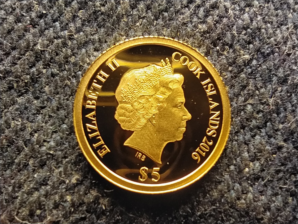 Cook-szigetek 25 &eacute;v szabads&aacute;g .999 arany 5 Doll&aacute;r 0,5g