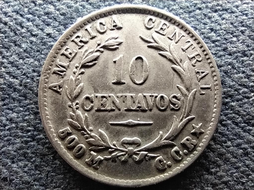 Costa Rica Első Costa Rica-i K&ouml;zt&aacute;rsas&aacute;g (1848-1948) .500 ez&uuml;st 10 Centavo