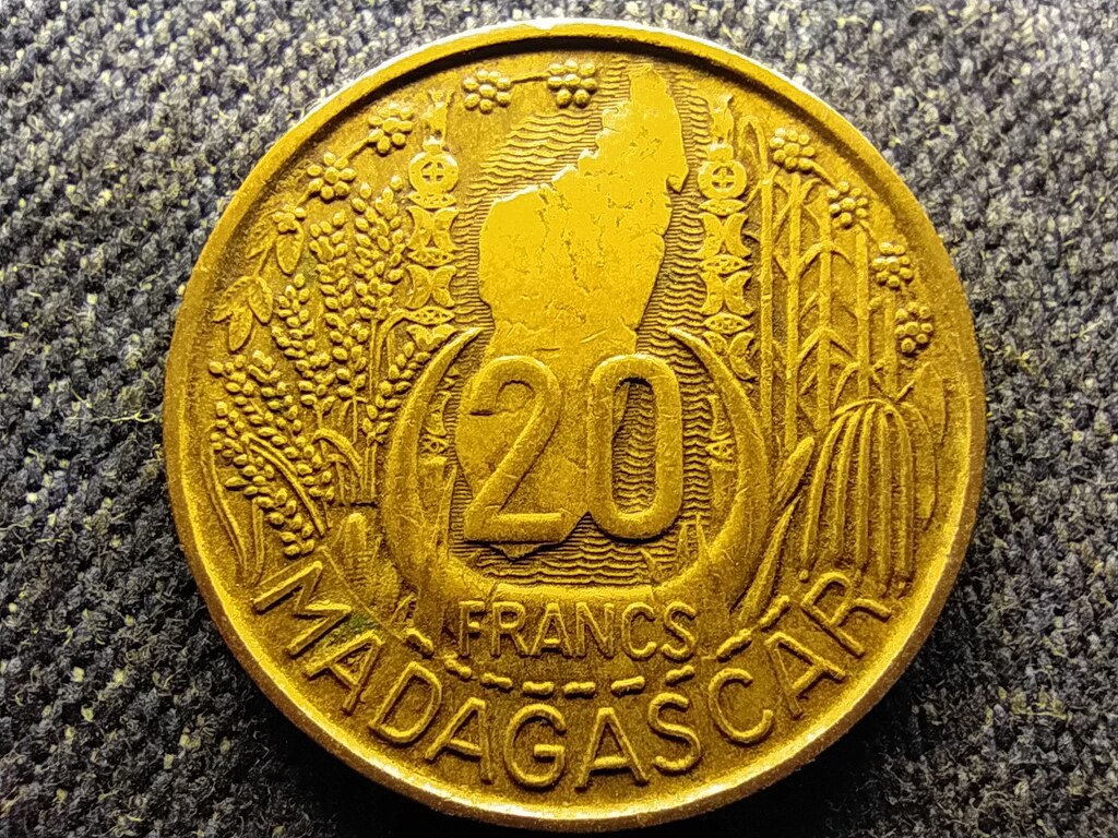 Madagaszk&aacute;r Francia Tengerent&uacute;li Ter&uuml;let (1946-1958) 20 frank