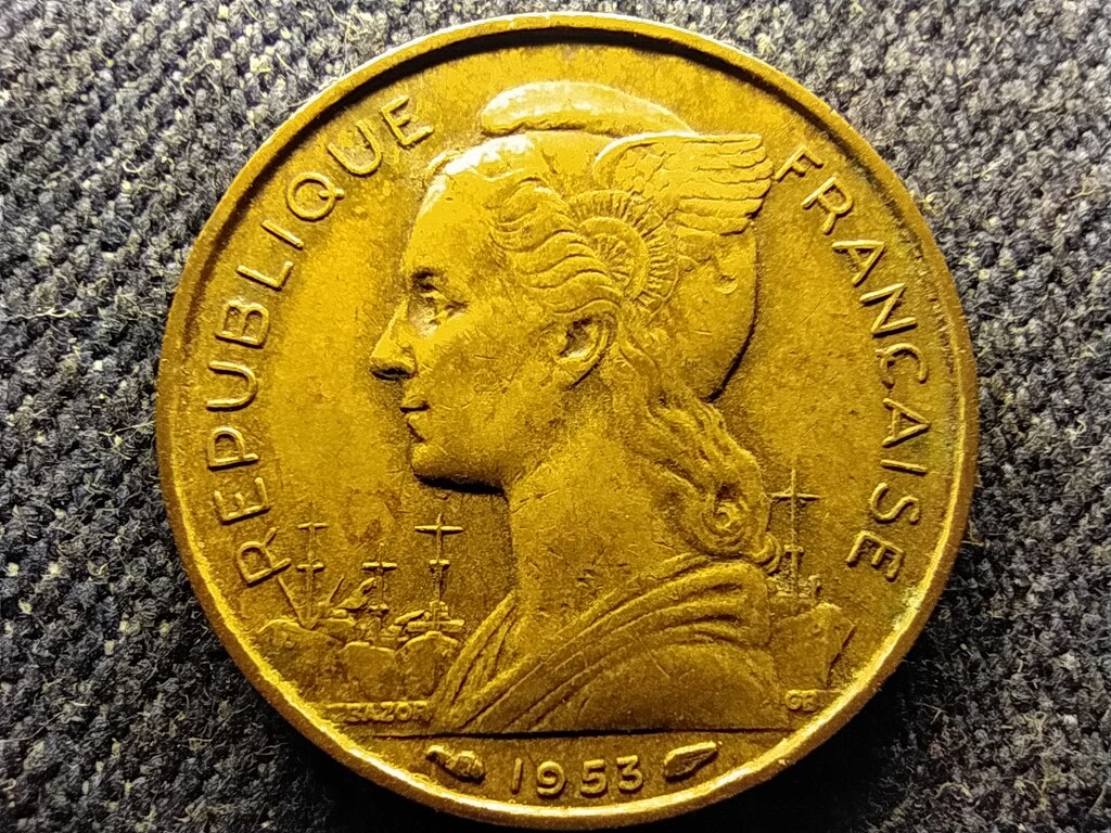 Madagaszk&aacute;r Francia Tengerent&uacute;li Ter&uuml;let (1946-1958) 20 frank