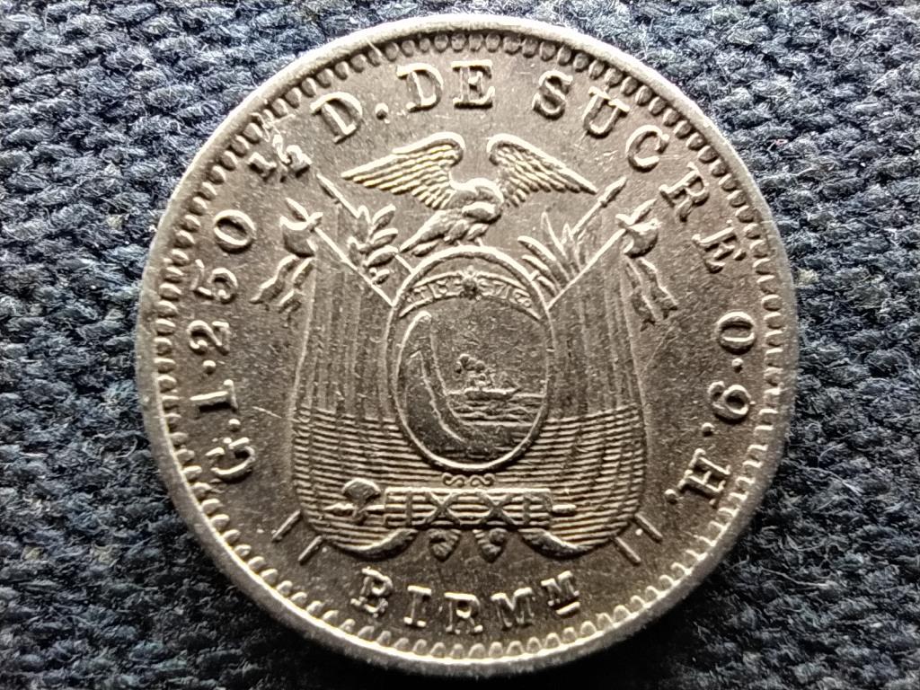 Ecuador K&ouml;zt&aacute;rsas&aacute;g (1830-0) .900 ez&uuml;st 1/2 Decimo
