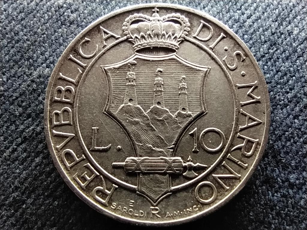 San Marino K&ouml;zt&aacute;rsas&aacute;g (1864-) .835 ez&uuml;st 10 L&iacute;ra