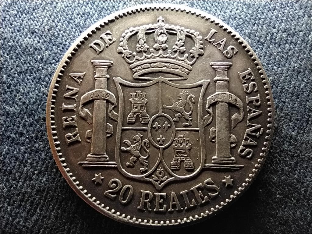 Spanyolorsz&aacute;g II. Izabella (1833-1868) .900 ez&uuml;st 20 Re&aacute;l