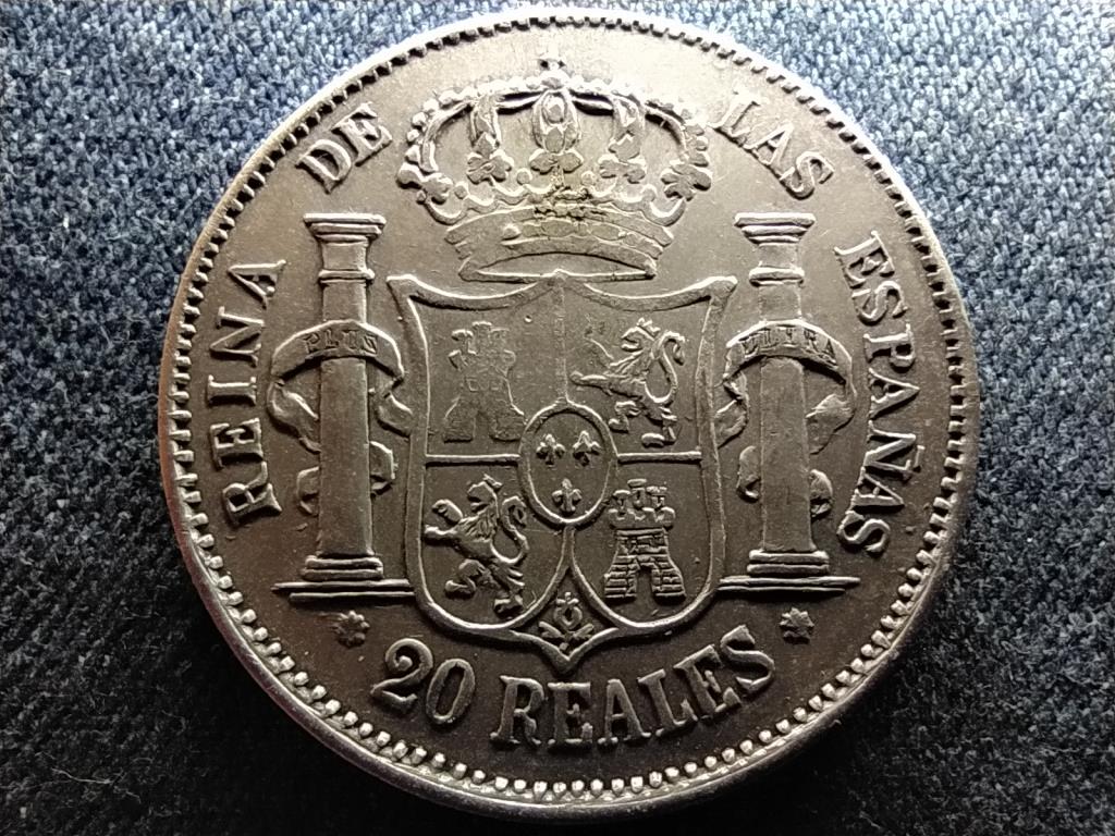 Spanyolorsz&aacute;g II. Izabella (1833-1868) .900 ez&uuml;st 20 Re&aacute;l