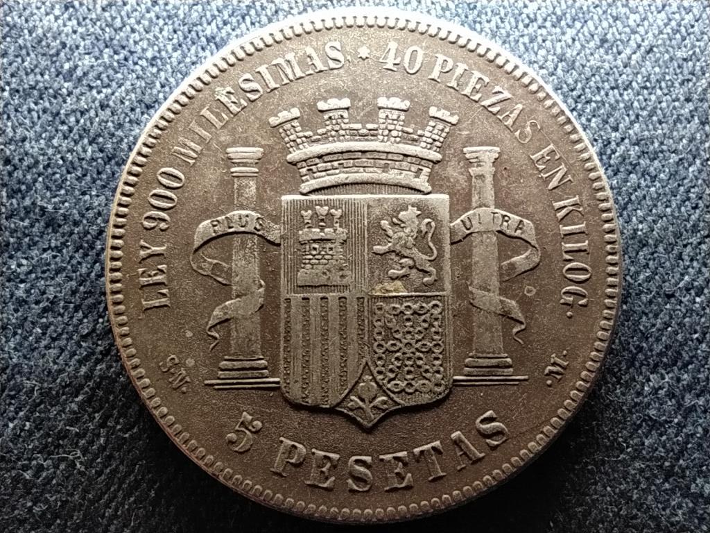 Spanyolorsz&aacute;g Ideiglenes Korm&aacute;ny (1868-1871) .900 ez&uuml;st 5 Peseta