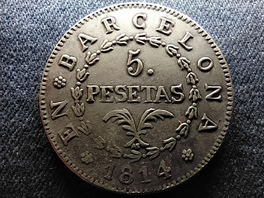 Spanyolorsz&aacute;g Bonaparte J&oacute;zsef (1808-1814) .903 ez&uuml;st 5 peseta