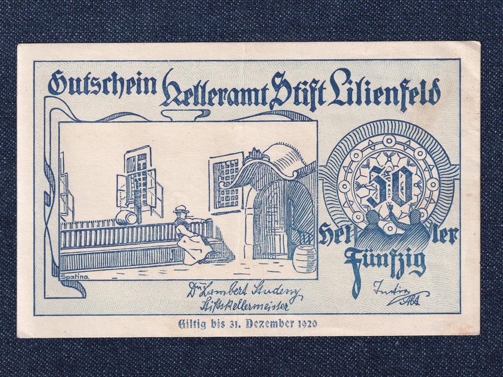 Ausztria Lilienfeld 50 Heller sz&uuml;ks&eacute;gp&eacute;nz