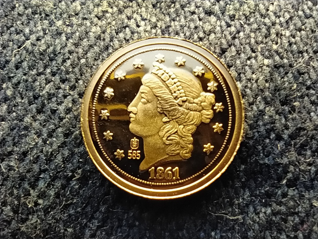 USA Liberty 20 doll&aacute;r 1861 .585 arany m&aacute;solat