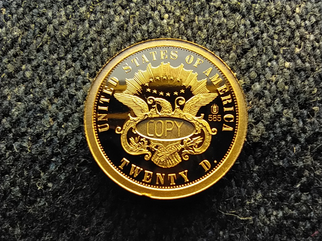 USA Liberty 20 doll&aacute;r 1861 .585 arany m&aacute;solat