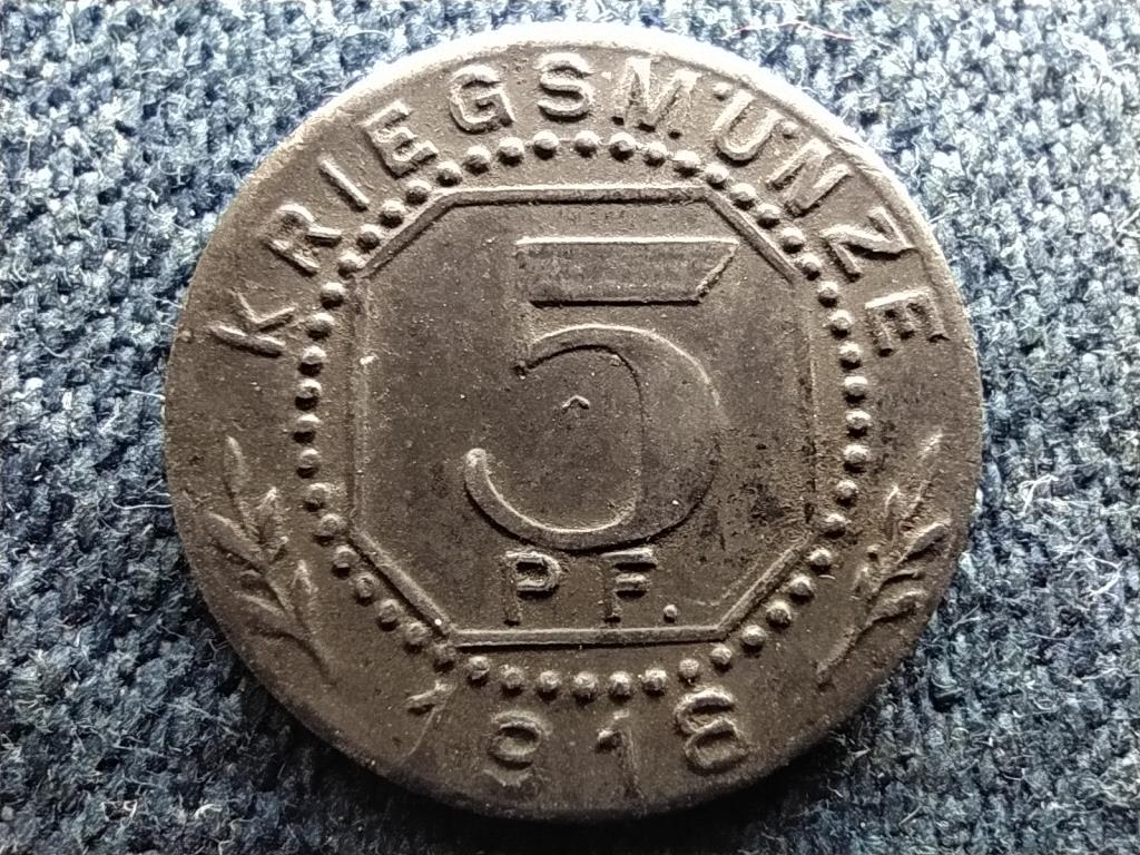 N&eacute;met &Aacute;llamok W&uuml;rttemberg 5 Pfennig sz&uuml;ks&eacute;gp&eacute;nz