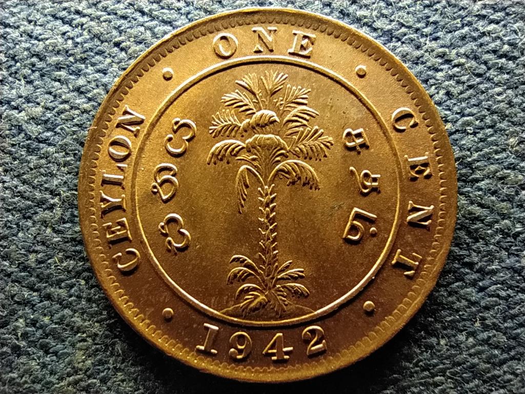 Sri Lanka VI. Gy&ouml;rgy (1936-1952) 1 Cent