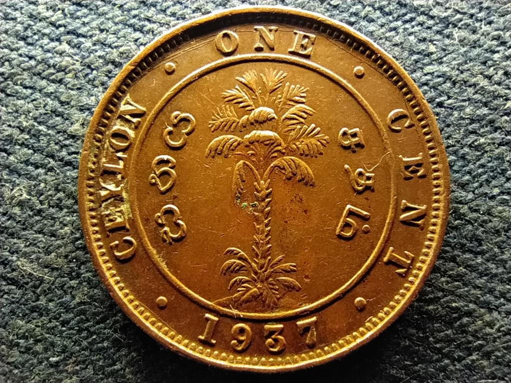 Sri Lanka VI. Gy&ouml;rgy (1936-1952) 1 Cent