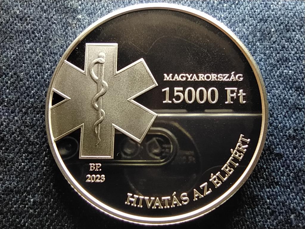 Magyarorsz&aacute;g Orsz&aacute;gos Mentőszolg&aacute;lat alap&iacute;t&aacute;s&aacute;nak 75. &eacute;vfordul&oacute;ja 15000 Forint .925 Ez&uuml;st 