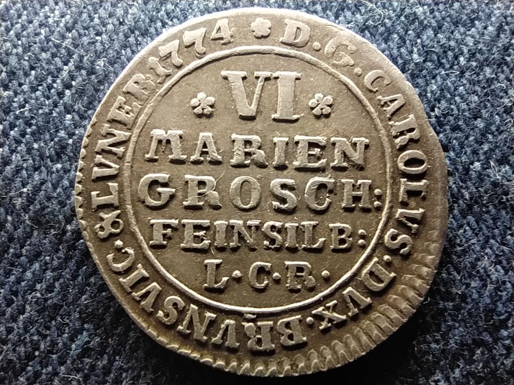 N&eacute;met &Aacute;llamok Brunswick-Wolfenb&uuml;ttel fejedelems&eacute;g I. K&aacute;roly (1735-1780) Ez&uuml;st 6 Mariengroschen 