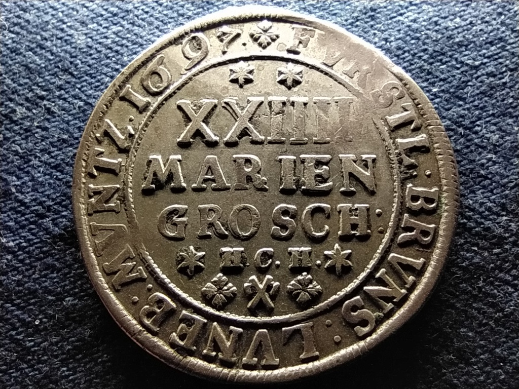 N&eacute;met &Aacute;llamok Brunswick-Wolfenb&uuml;ttel fejedelems&eacute;g Rudolf August (1666-1704) Ez&uuml;st 24 Mariengroschen 