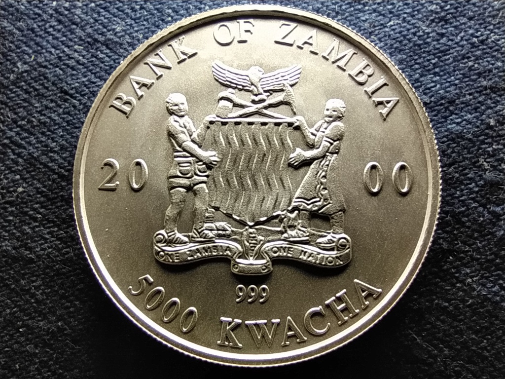 Zambia K&ouml;zt&aacute;rsas&aacute;g (1964-) .999 Ez&uuml;st 5000 Kwacha 