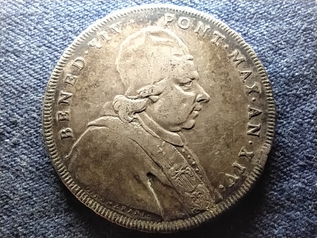 Vatik&aacute;n XIV. Benedek p&aacute;pa (1740-1758) .917 Ez&uuml;st 1 scudo 