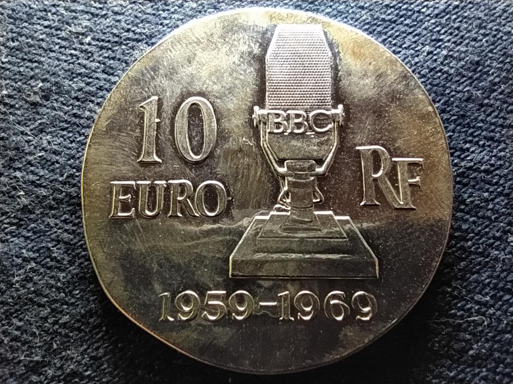 Franciaorsz&aacute;g Charles de Gaulle .900 Ez&uuml;st 10 Euro 