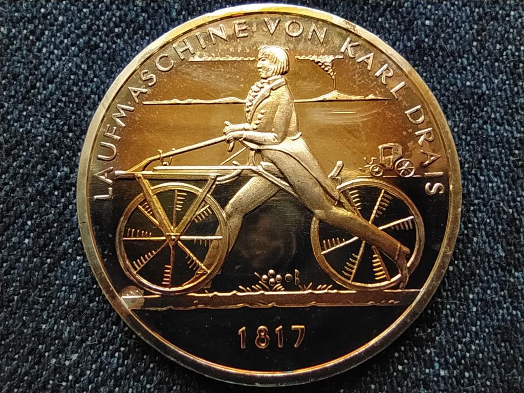 N&eacute;metorsz&aacute;g Fut&oacute;g&eacute;p Karl Draist&oacute;l .925 Ez&uuml;st 20 Euro 