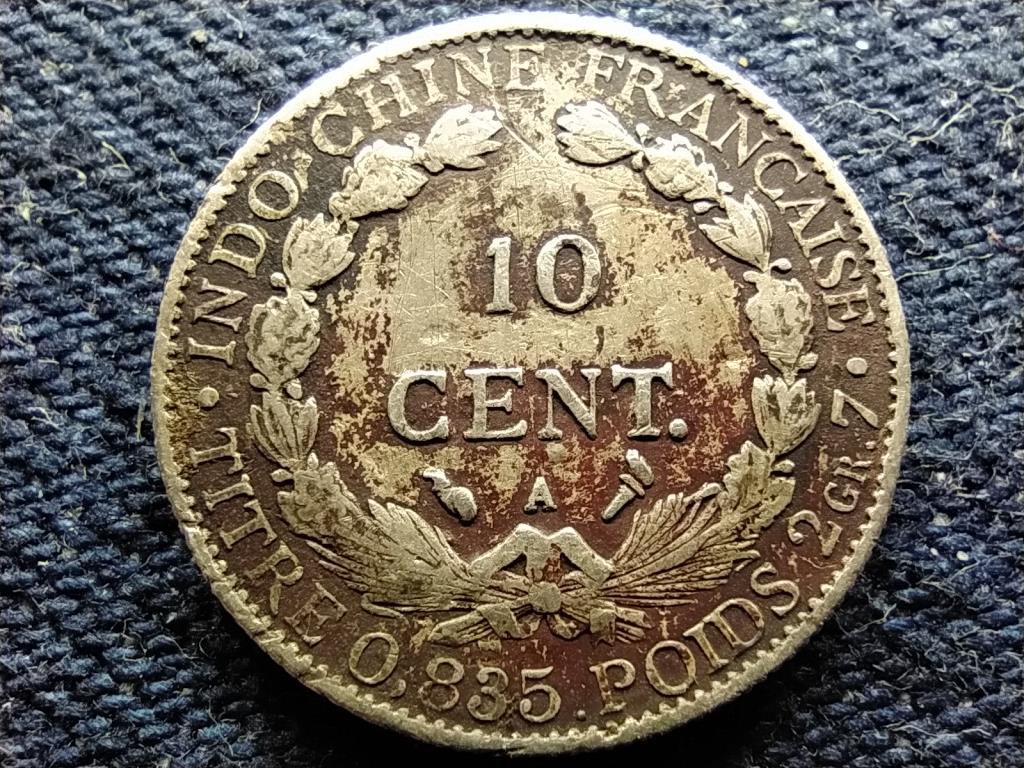 Franciaorsz&aacute;g Indok&iacute;na .835 Ez&uuml;st 10 Centimes 