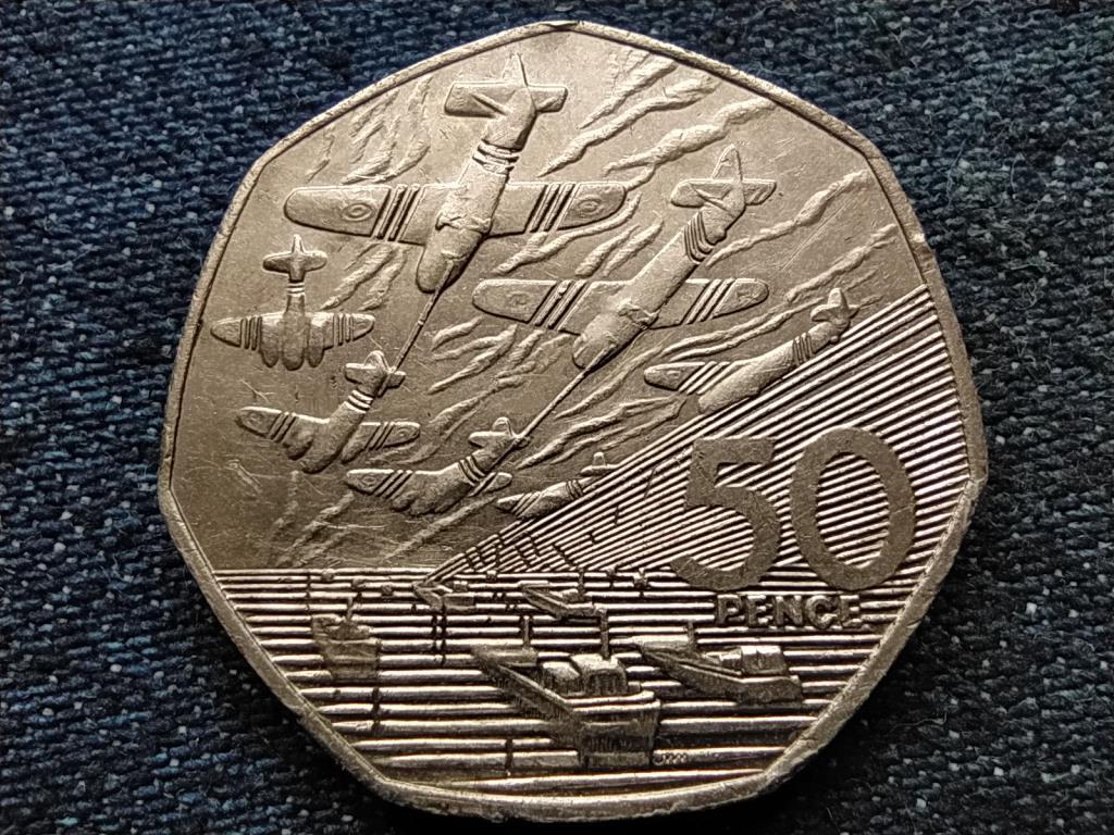 Anglia Normandiai partrasz&aacute;ll&aacute;s - 1944.06.06. 50 Penny 