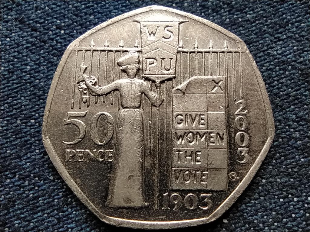 Anglia Szufrazsett mozgalom 50 Penny 