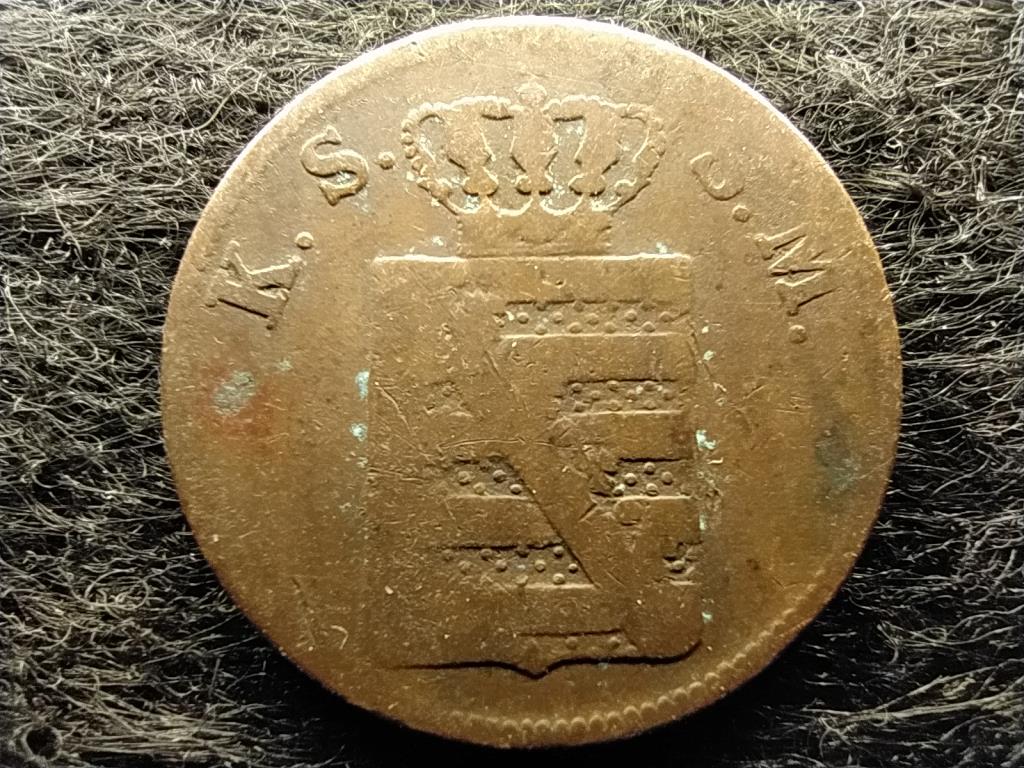 N&eacute;met &Aacute;llamok Sz&aacute;sz Kir&aacute;lys&aacute;g II. Frigyes &Aacute;gost (1836-1854) 2 Pfennig 