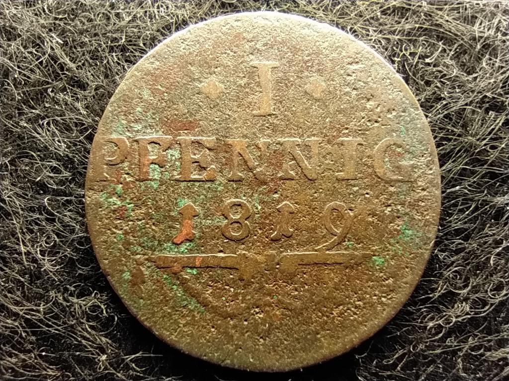 N&eacute;met &Aacute;llamok Sz&aacute;sz-Coburg-Saalfeld hercegs&eacute;g I. Ernő (1806-1826) 1 Pfennig 