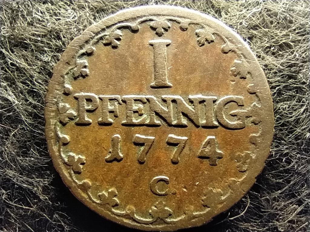 N&eacute;met &Aacute;llamok Sz&aacute;sz Kir&aacute;lys&aacute;g III. Frigyes &Aacute;gost (1763-1806) 1 Pfennig 