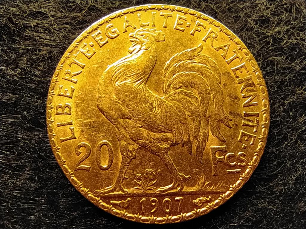 Franciaorsz&aacute;g Harmadik K&ouml;zt&aacute;rsas&aacute;g (1870-1940) .900 Arany 20 Frank 6g