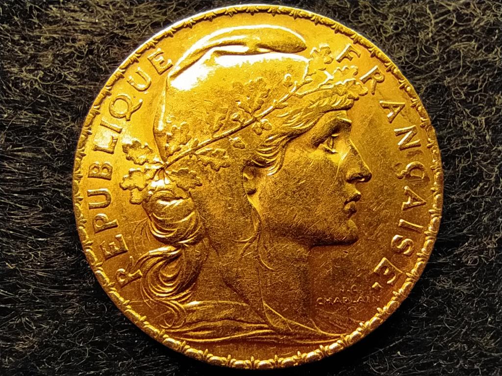 Franciaorsz&aacute;g Harmadik K&ouml;zt&aacute;rsas&aacute;g (1870-1940) .900 Arany 20 Frank 6g