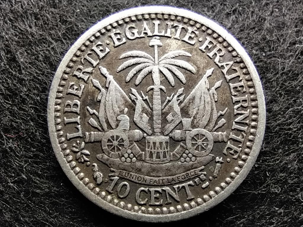 Haiti Első K&ouml;zt&aacute;rsas&aacute;g (1859-1957) .835 Ez&uuml;st 10 Centimes