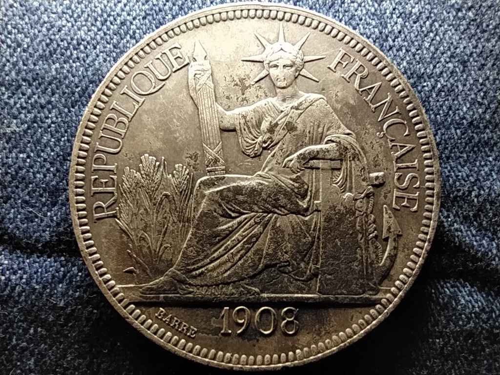 Franciaorsz&aacute;g Indok&iacute;na .900 Ez&uuml;st 1 Piaszter 
