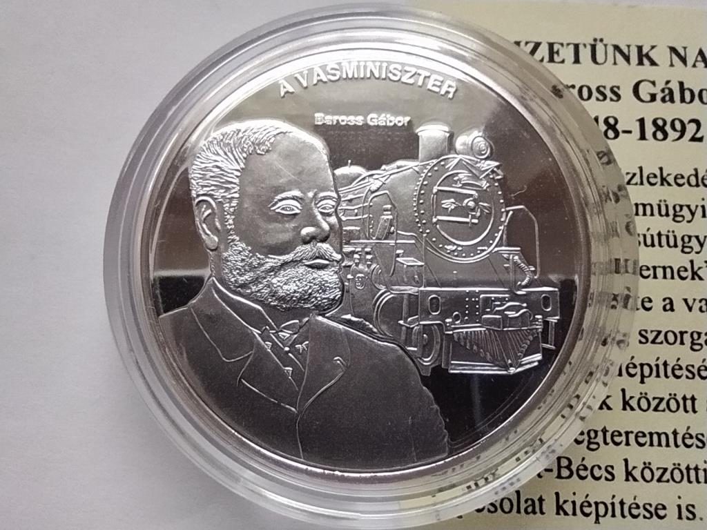 Magyarorsz&aacute;g Nemzet&uuml;nk nagyjai Baross G&aacute;bor .333 Ez&uuml;st &Eacute;rem
