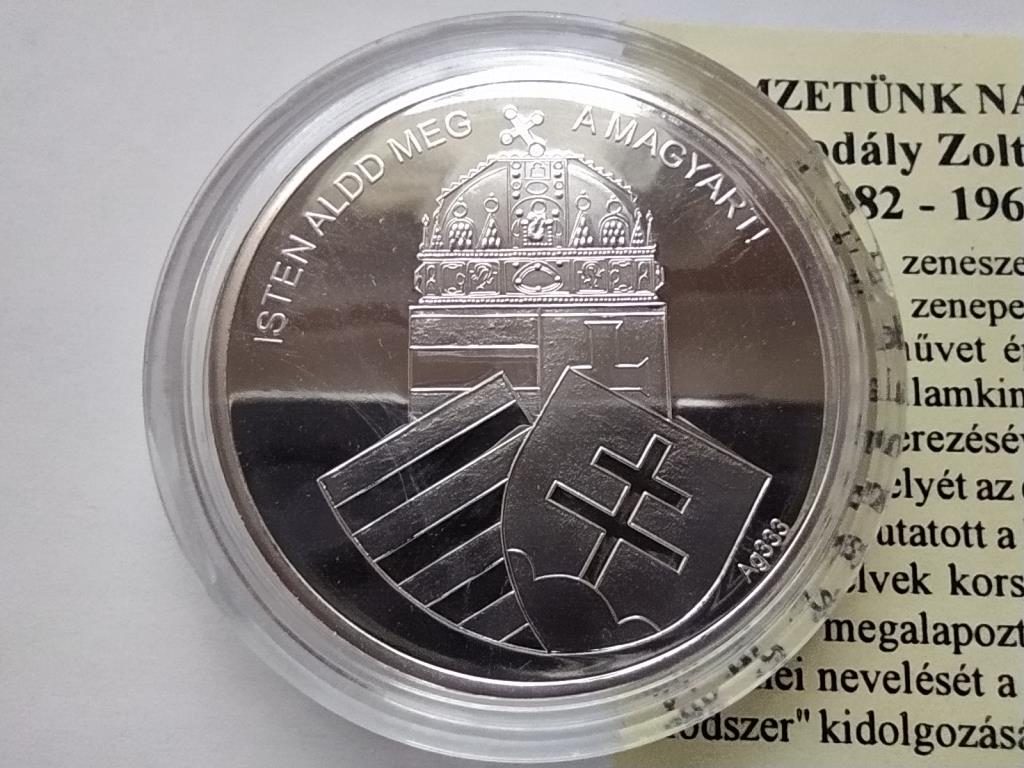 Magyarorsz&aacute;g Nemzet&uuml;nk nagyjai Kod&aacute;ly Zolt&aacute;n .333 Ez&uuml;st &Eacute;rem