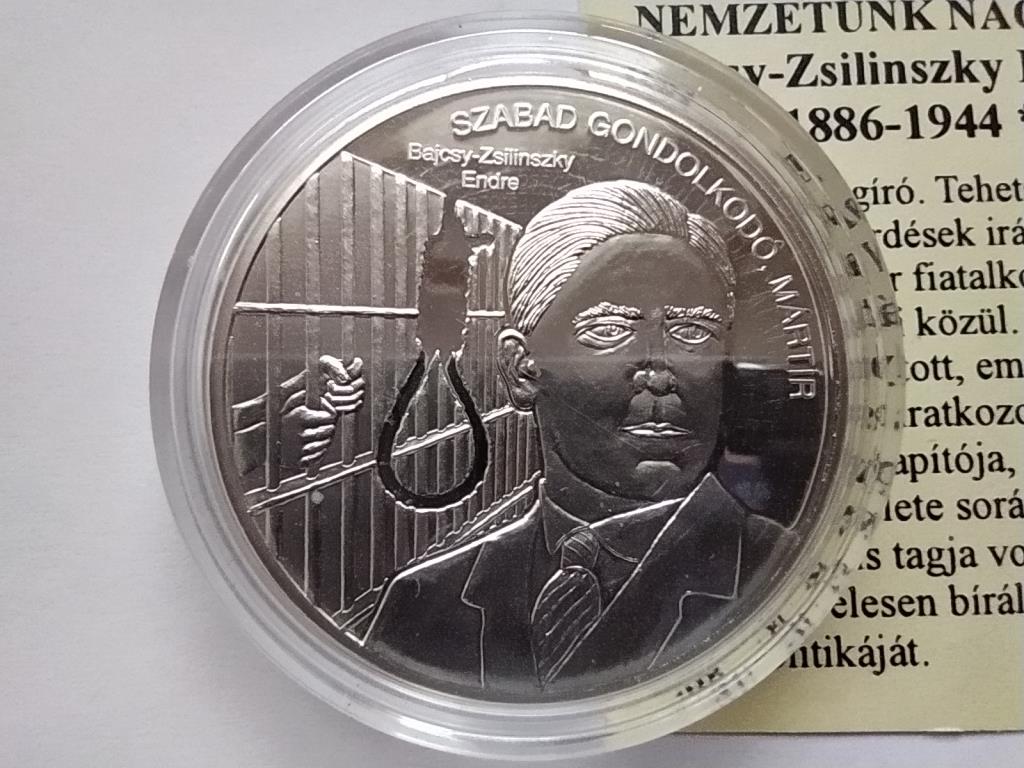 Magyarorsz&aacute;g Nemzet&uuml;nk nagyjai Bajcsy-Zsilinszky Endre .333 Ez&uuml;st &Eacute;rem