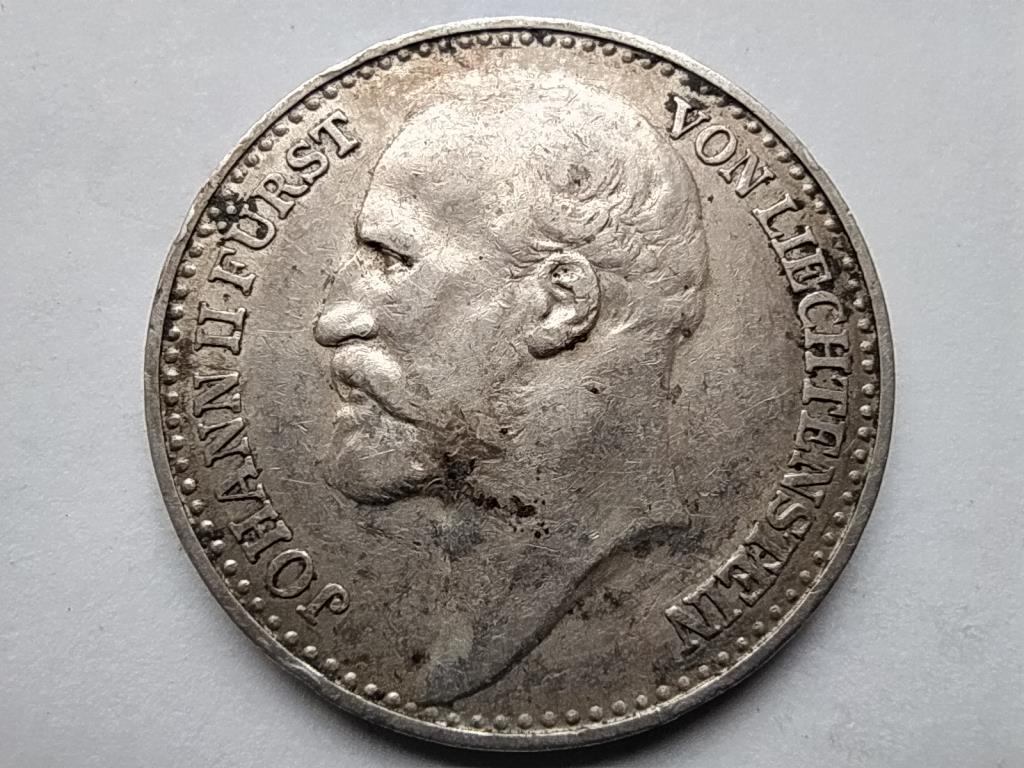 Liechtenstein II. J&aacute;nos herceg (1858-1929) .835 Ez&uuml;st 1 korona 