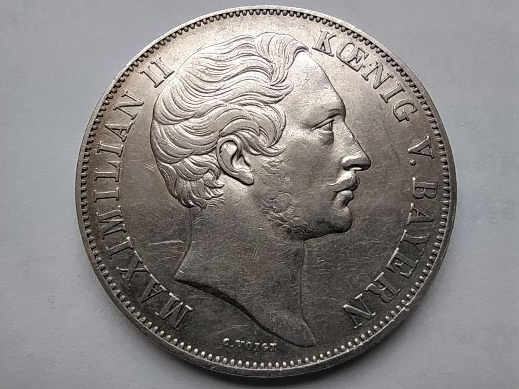 N&eacute;met &Aacute;llamok Bajororsz&aacute;g II. Miksa J&oacute;zsef (1848-1864) .900 Ez&uuml;st 2 gulden 