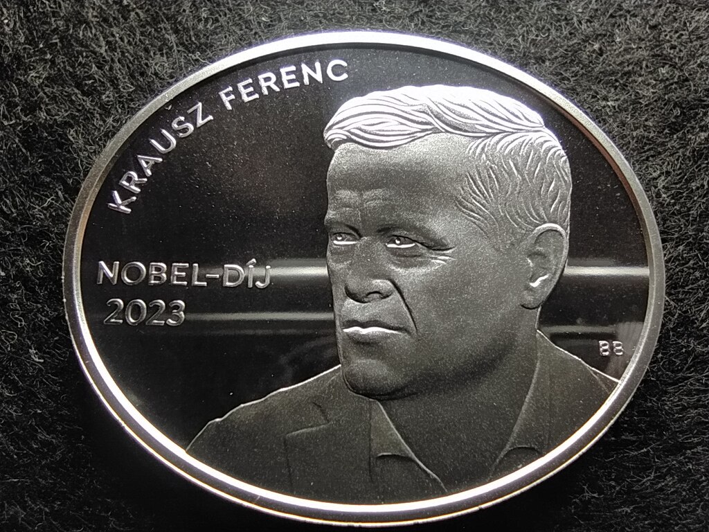 Magyarorsz&aacute;g Magyar Nobel-d&iacute;jasok Krausz Ferenc .925 Ez&uuml;st 7500 Forint 