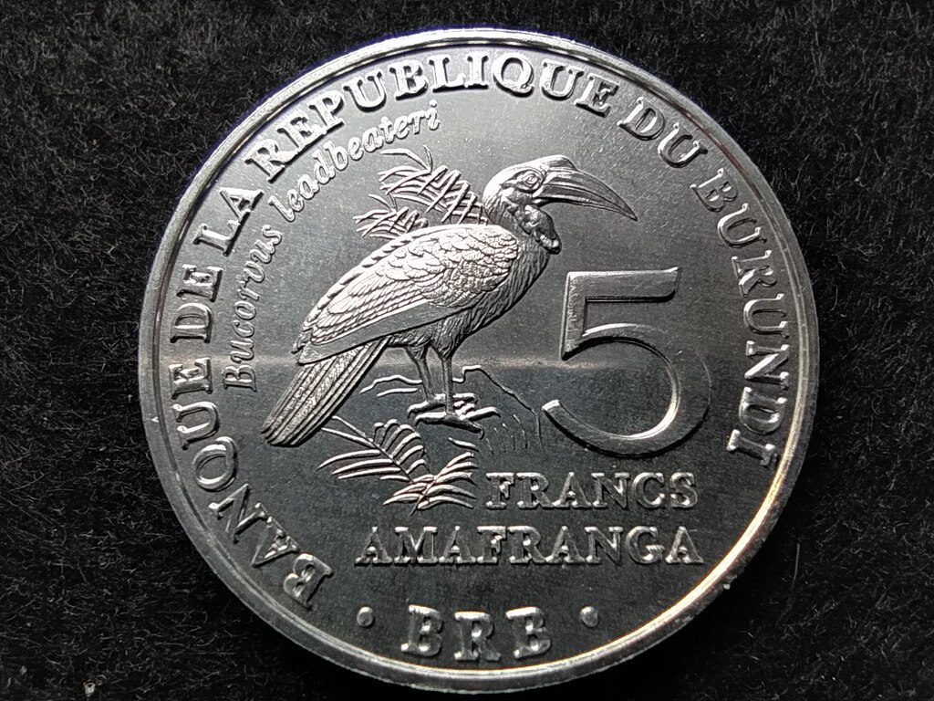 Burundi Kaffer szarvasvarj&uacute; 5 Frank 