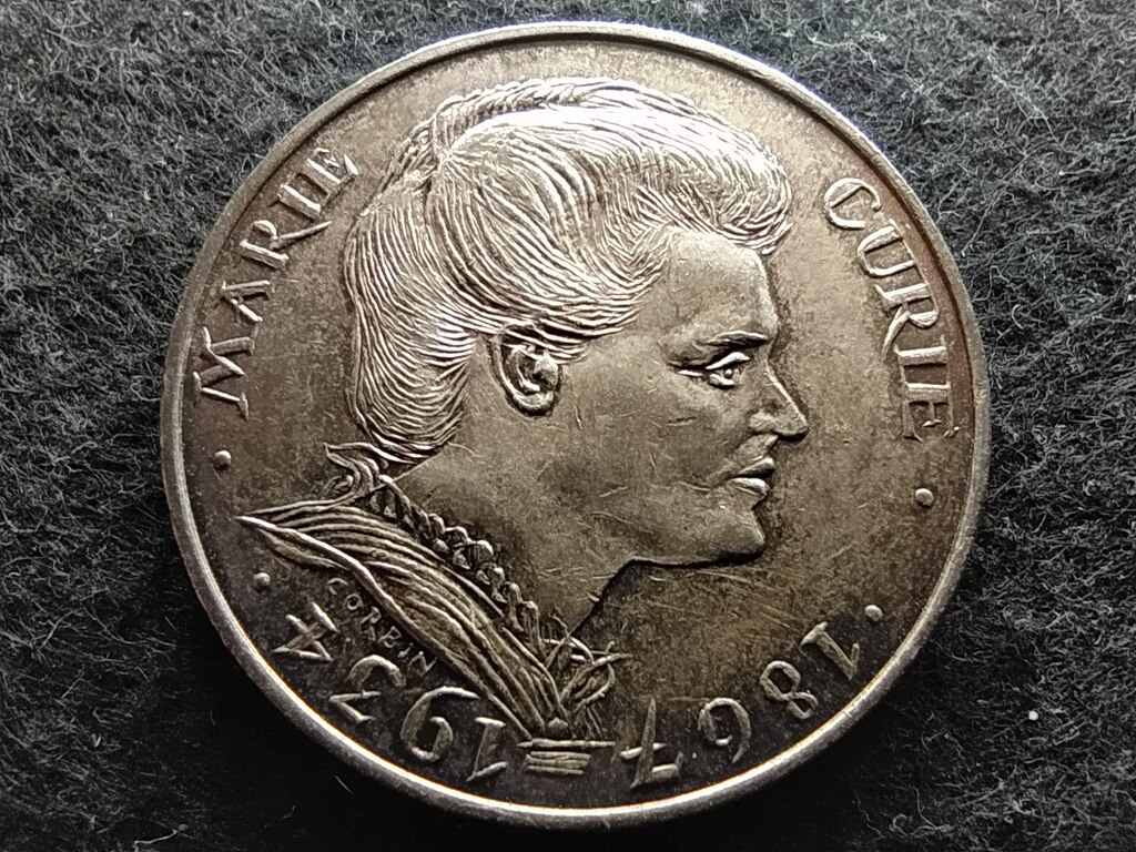 Franciaorsz&aacute;g Marie Curie .900 Ez&uuml;st 100 Frank 