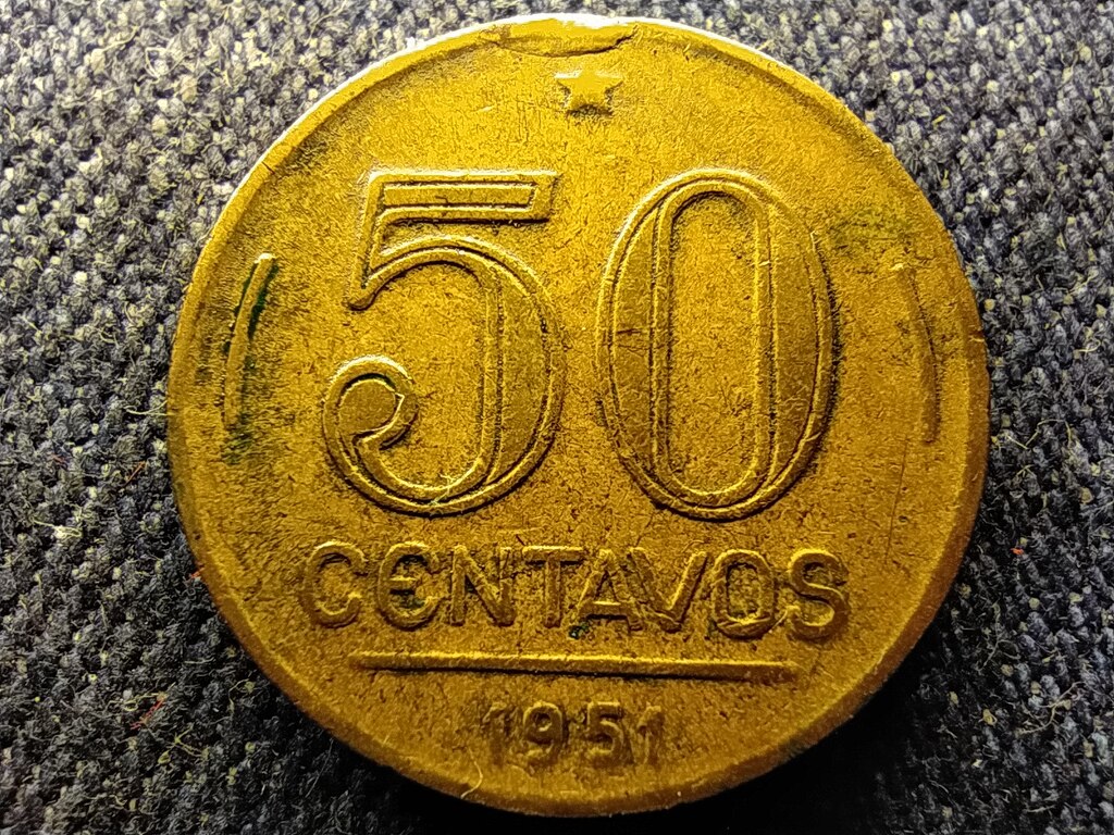 Braz&iacute;lia Braz&iacute;liai Egyes&uuml;lt &Aacute;llamok K&ouml;zt&aacute;rsas&aacute;g (1889-1967) 50 Centav&oacute; 