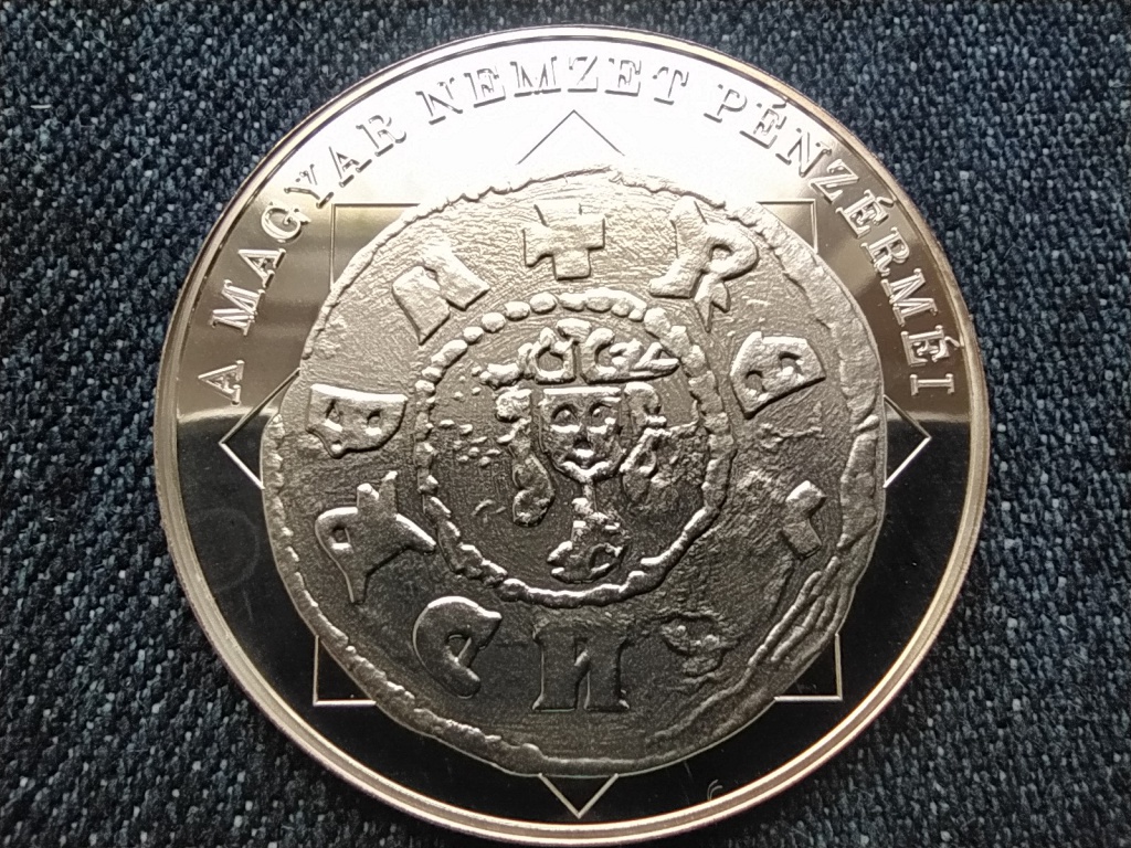 A magyar nemzet p&eacute;nz&eacute;rm&eacute;i Az utols&oacute; &Aacute;rp&aacute;d-h&aacute;zi kir&aacute;lyp&eacute;nz 1290-1301 .999 ez&uuml;st