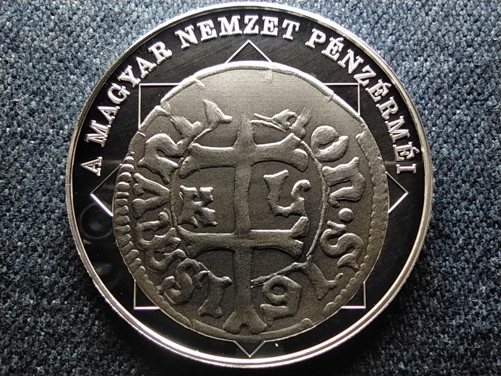 A magyar nemzet p&eacute;nz&eacute;rm&eacute;i Első magyar kettős verdejegy 1387-1437 .999 ez&uuml;st