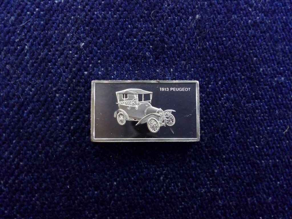 USA Franklin Aut&oacute;s Mini-Ingot Peugeot 1913 .925 ez&uuml;st